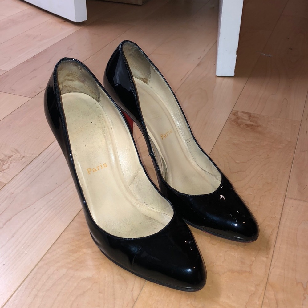 Christian Louboutin black patent leather heels